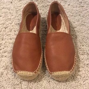 Ralph Lauren Chestnut Leather Espadrille Flats